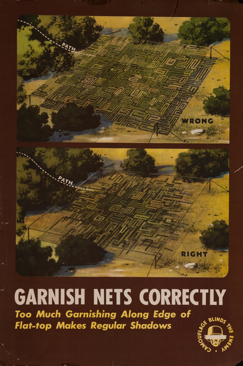 Garnish Nets Correctly<br>WWI Training Poster