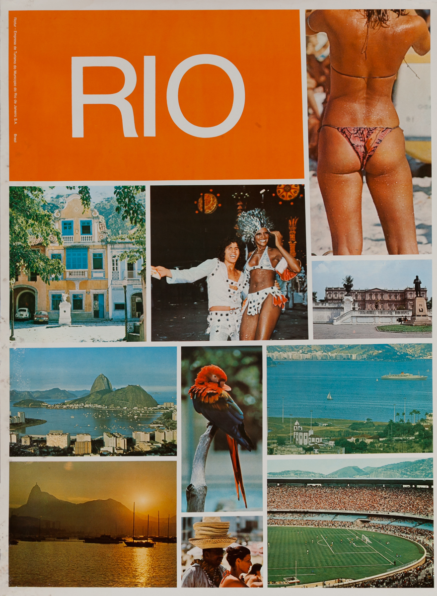 Rio Brazil Travel Poster, Photo Icons