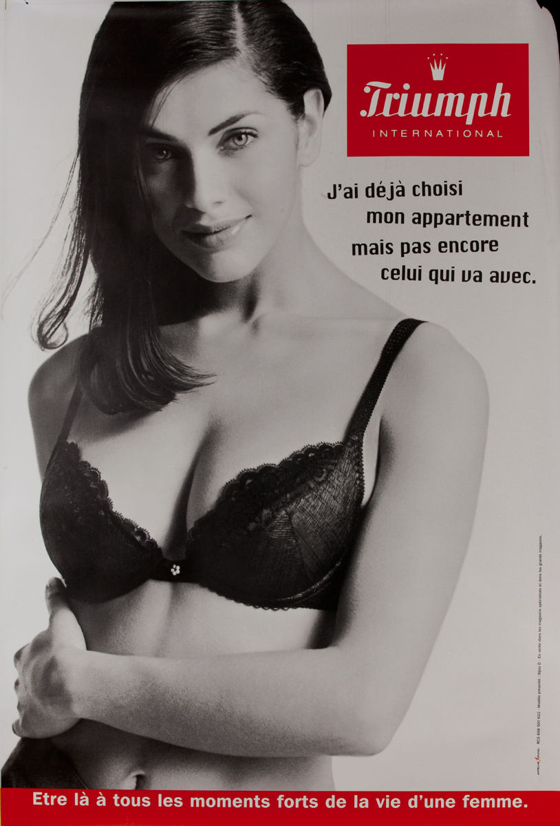 Triumph Lingerie black bra<br>French Advertising Poster