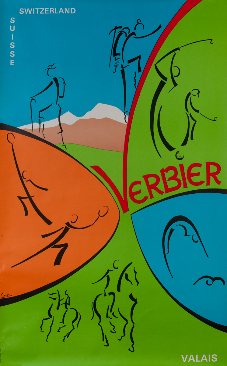 Suisse Switzerland Verbier Valais<br>Swiss Travel Poster