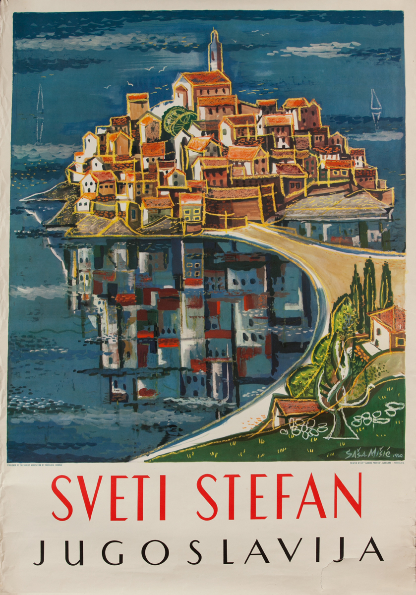 Sveti Stefan Jogoslavija<br>Yugoslavia Travel Poster