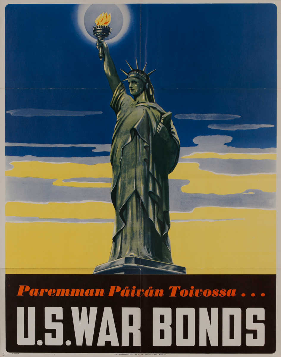 Paremman Päivän Toirossa (For a Better Tomorrow)<br>U.S. War Bonds Poster