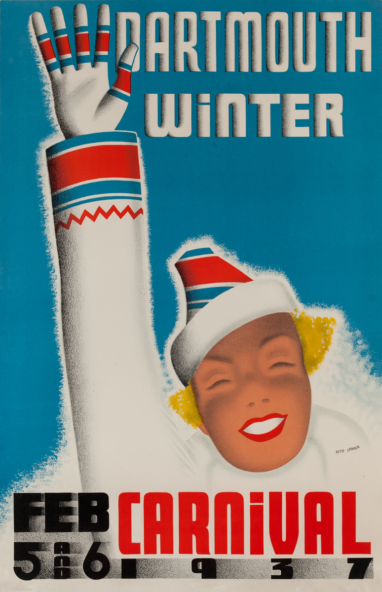 Dartmouth Winter Carnival 1937<br> American Ski Poster