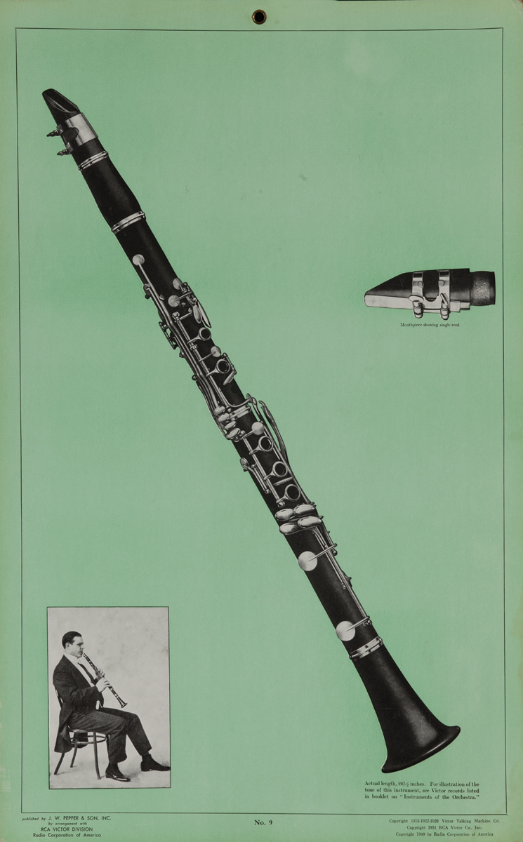 Victor Talking Machine Company No 9 Clarinet<br>Advertising Poster