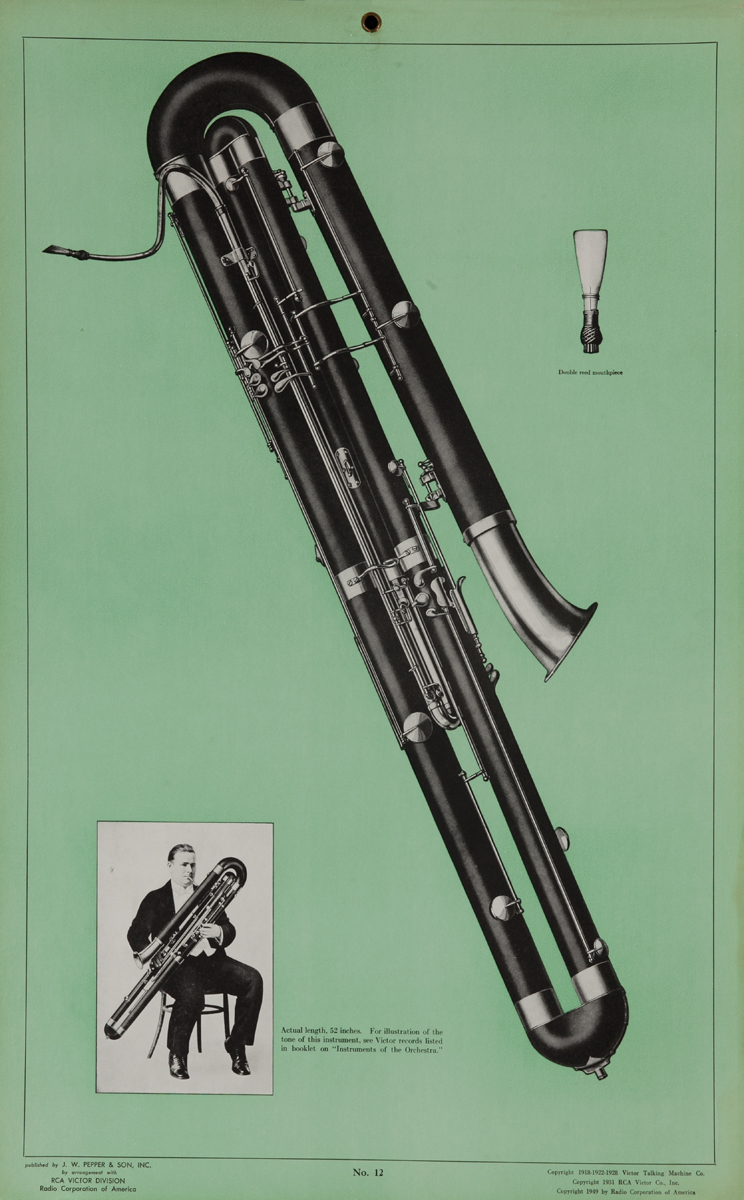 Victor Talking Machine Company No 12 Contra BAss Clarinet<br>Advertising Poster