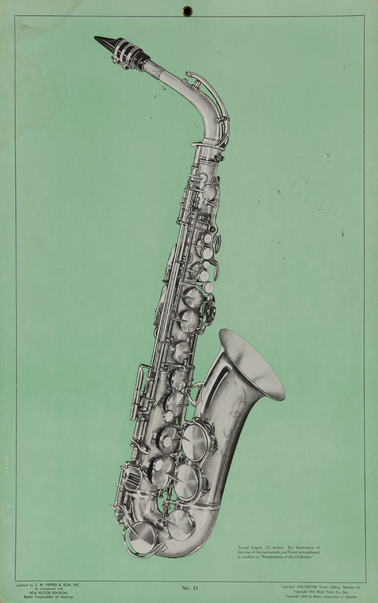 Victor Talking Machine Company No 13 Saxaphone<br>Advertising Poster