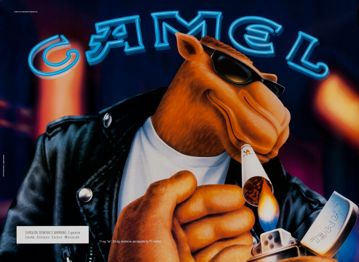 Camel Cigarette Poster<br>Joe Camel with Lighter