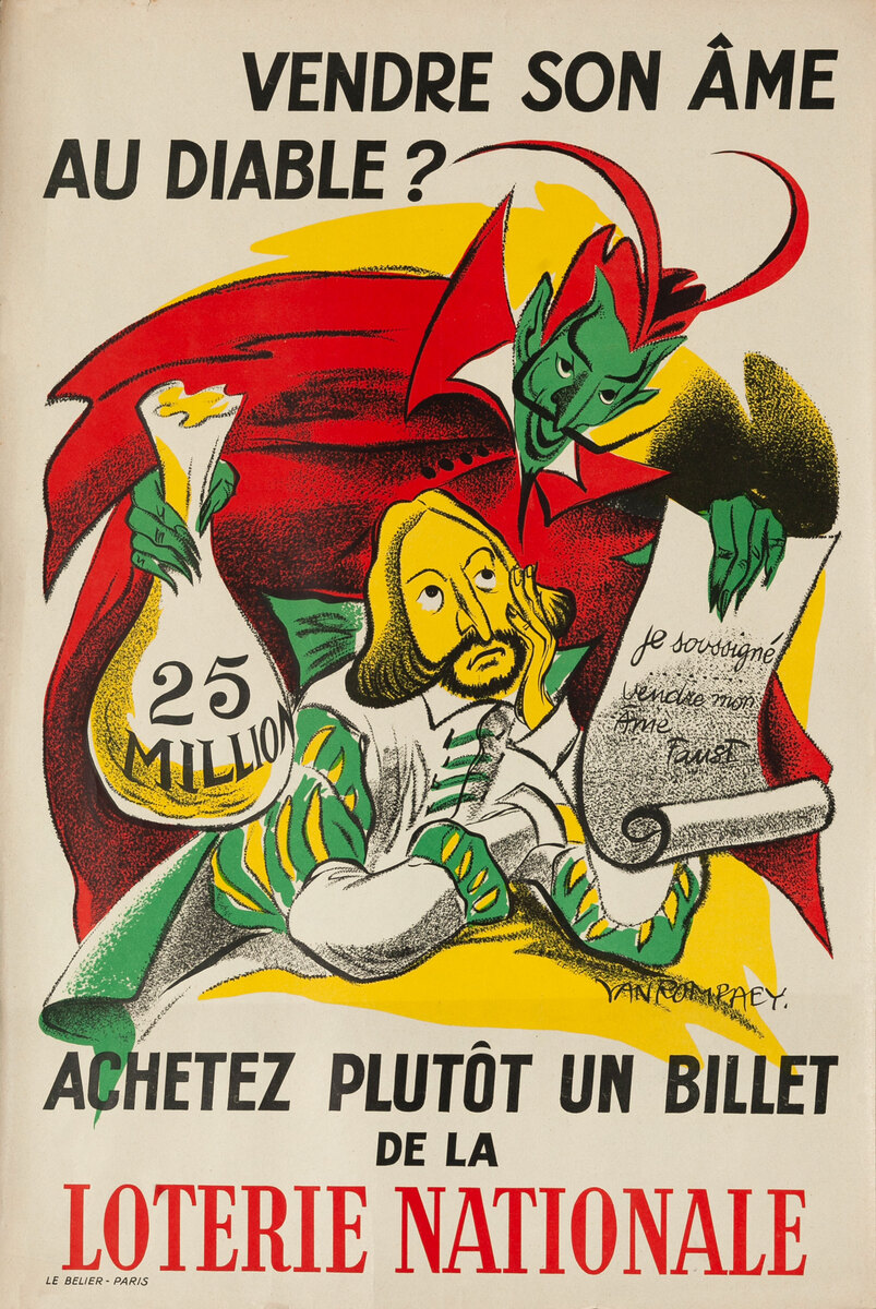 Sell Your Soul To the Devil Original French Loterie Poster