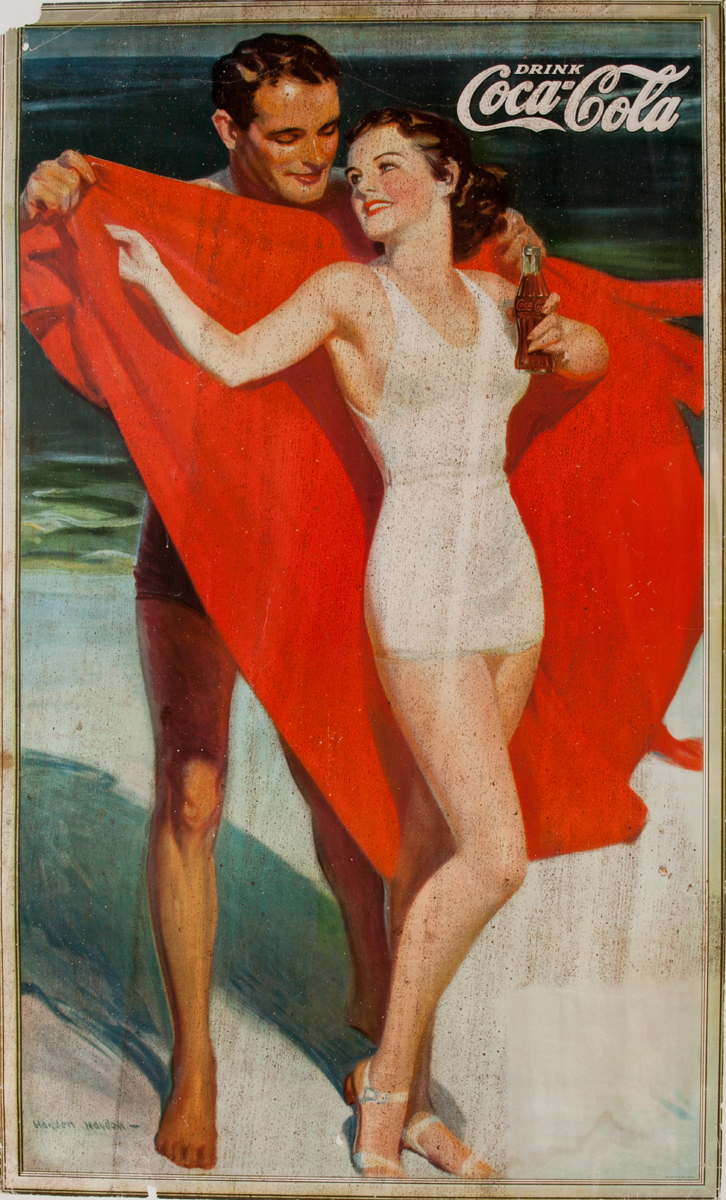 Coke Beach Couple Advertising Poster