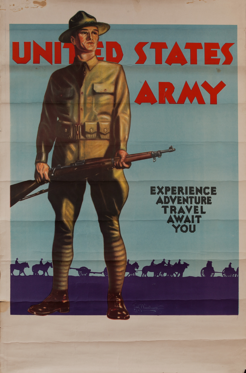 United States Army Experience Adventure Travel Await You <br>WWII Recruiting Poster