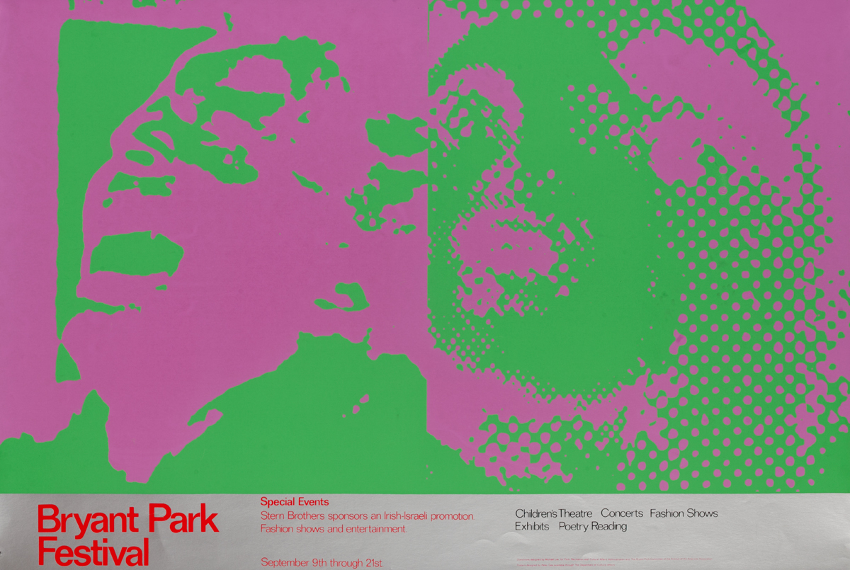 Bryant Park Festival Poster Pink Green