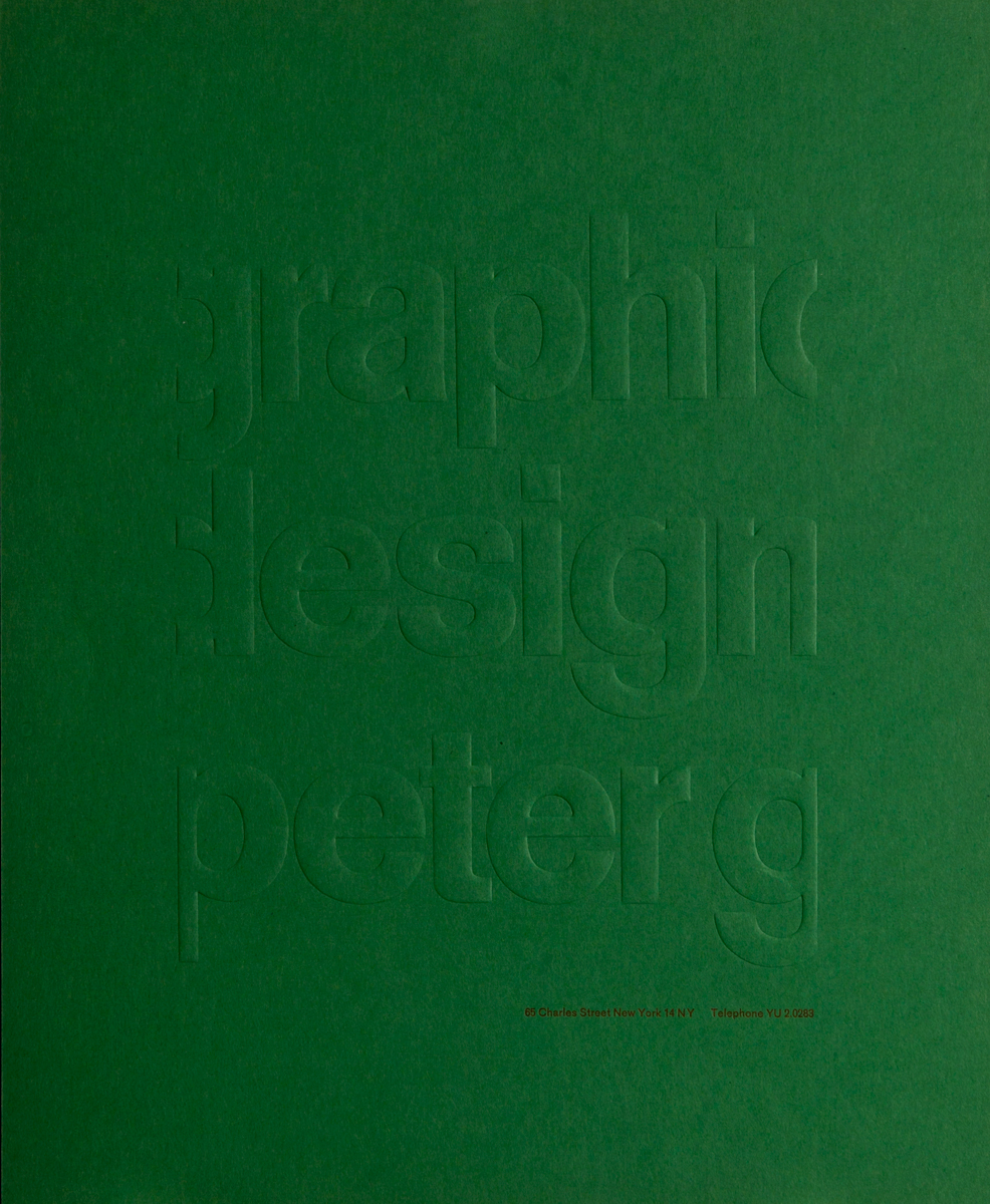 Graphic Design Peter g, Embossed Advertising Poster