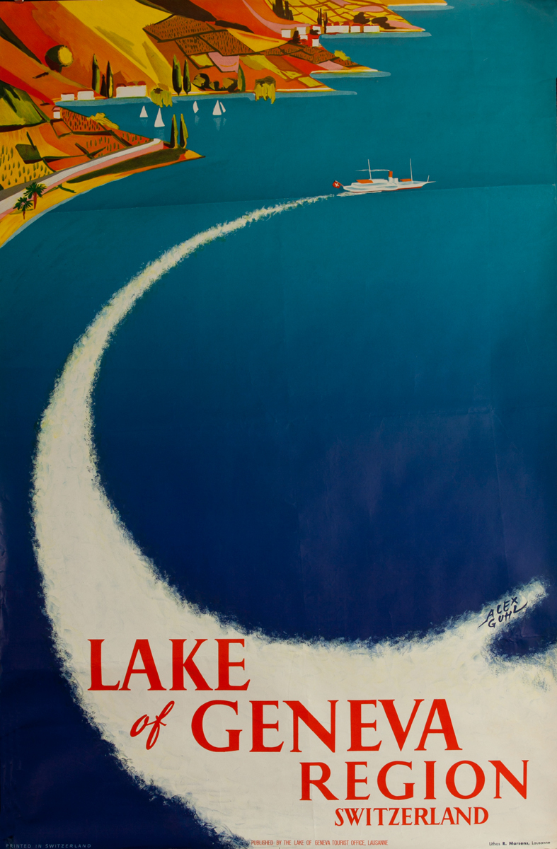 Lake of Geneva Region Switzerland Travel Poster