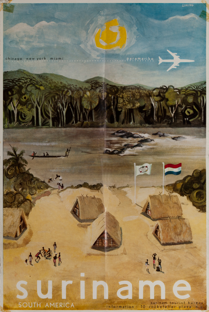 Suriname South America Tourist Bureau Travel Poster