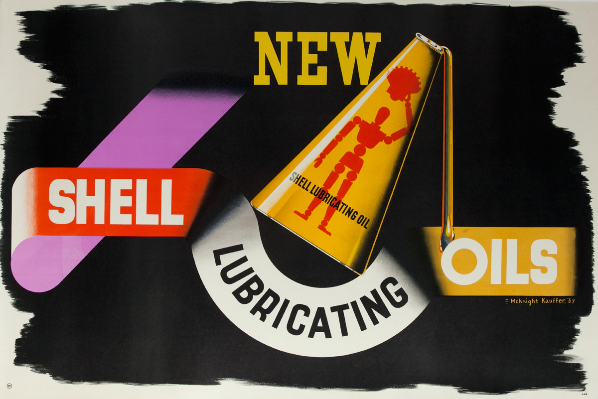 New Shell Lubricating Oils<br>Original British Advertising Poster