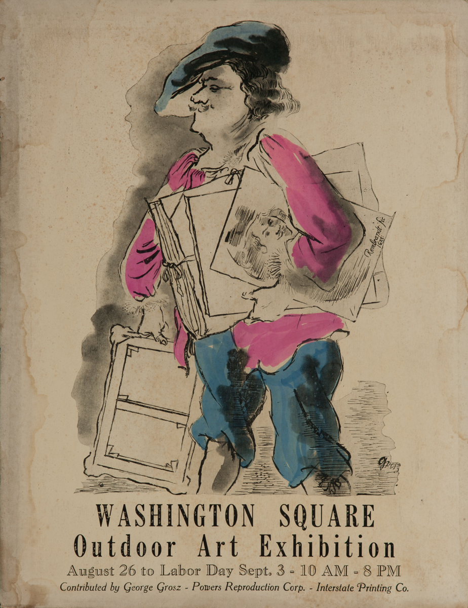 Washington Square Art Exhibition, New York City Art Poster, Grosz