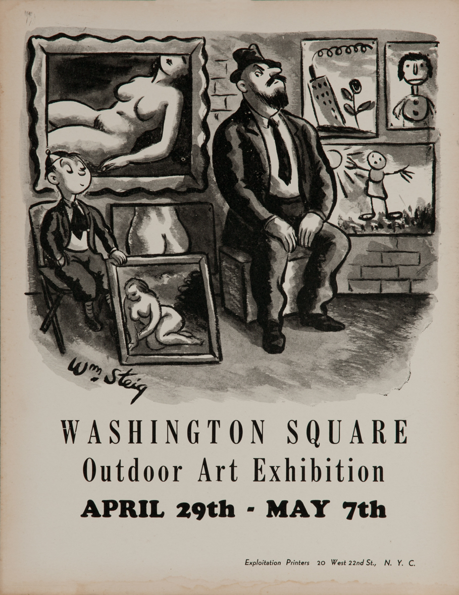 Washington Square Outdoor Art Exhibition, New York City Art Poster, Wm Steig 
