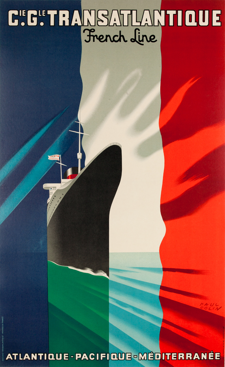 Cie. Gel. Transatlantique Cruise Line Poster<br>Atlantique - Pacifique - Méditerranée