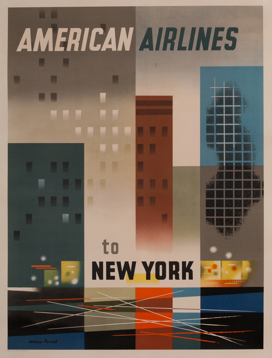 American Airlines to New York Travel Poster