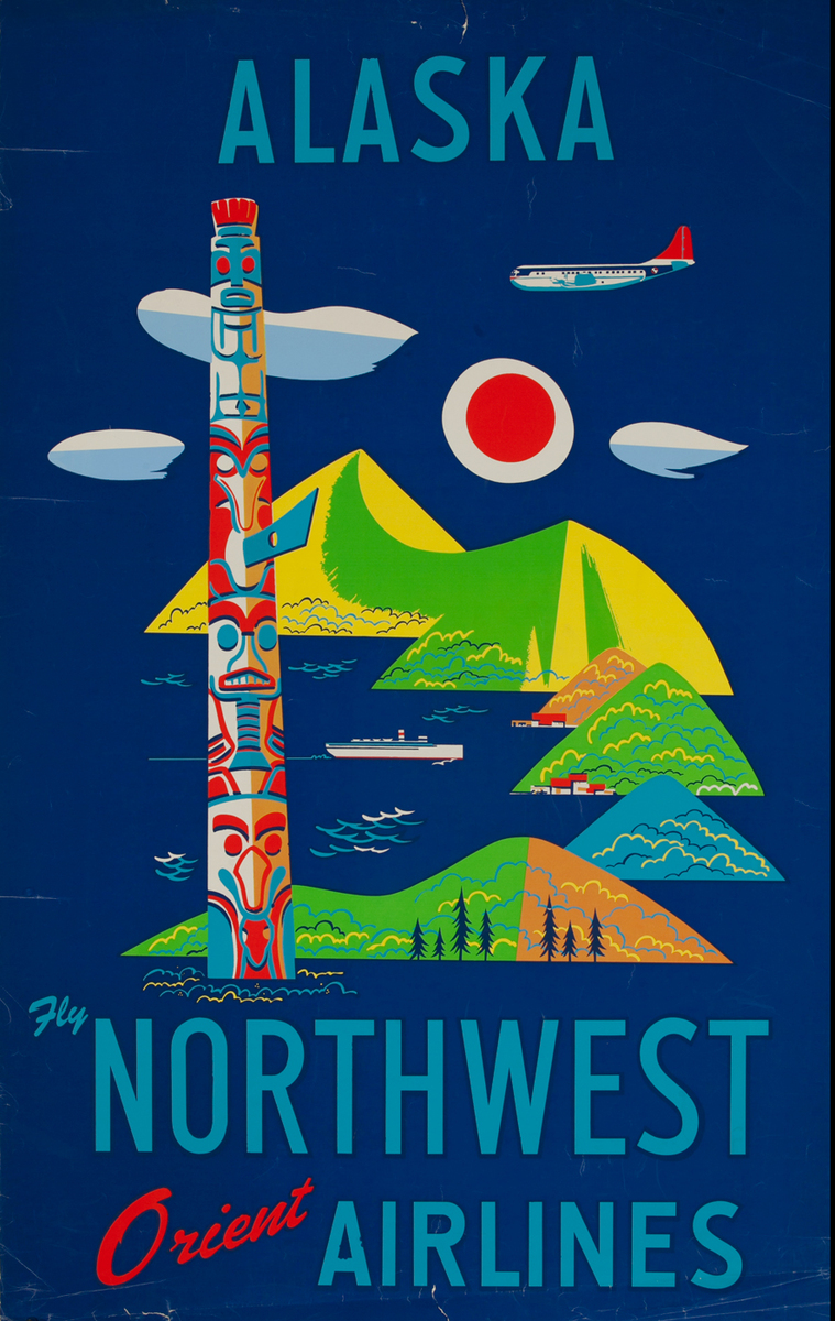 Alaska Fly Northwest Orient Airlines Totem Pole