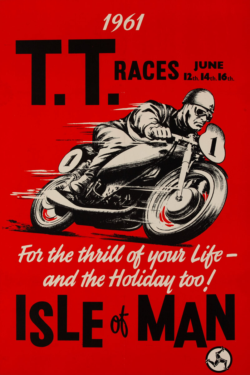 Isle of Man TT Cup Race Original Vintage Race Poster
