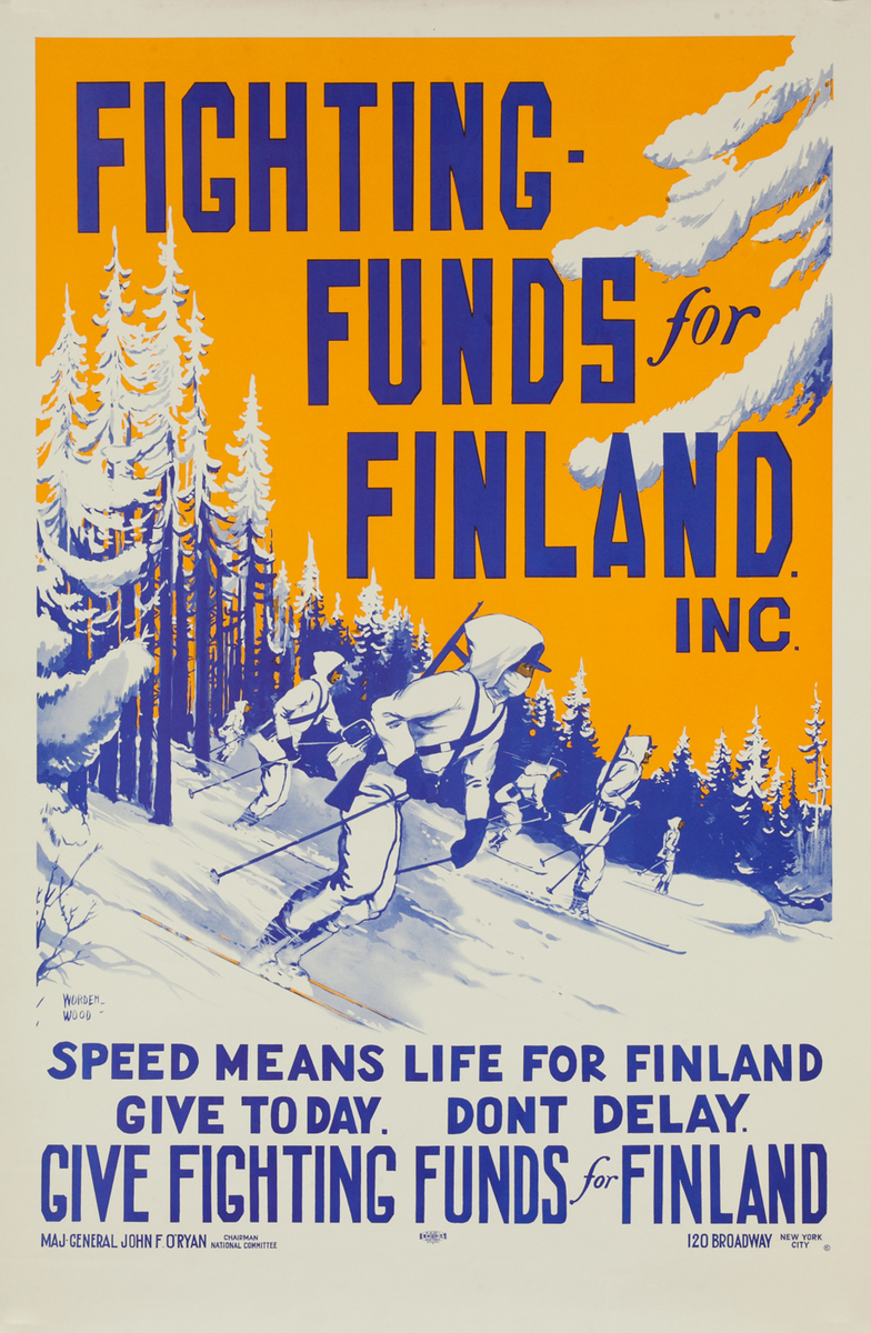 Fighting Funds for Finland Inc <br>WWII Poster