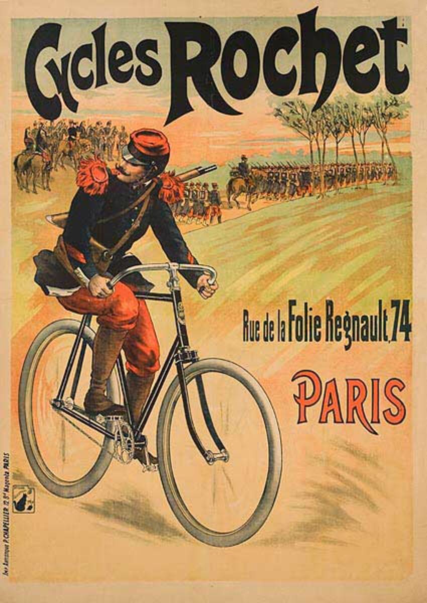 Cycles Rochet Original French Bicycle Advertising Poster