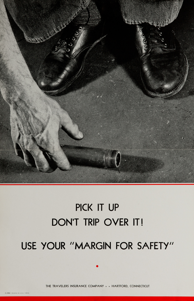 Travelers Insurance Safety Poster<br>Pick it up don't trip over it!