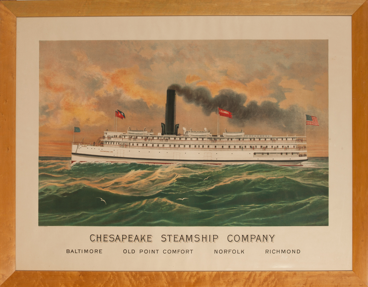 Original Chesapeake Steamship Company Poster<br>Columbia Bay Liner