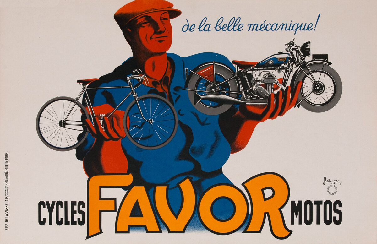 Favor Motorcycle and Bicycle Original Poster horizontal