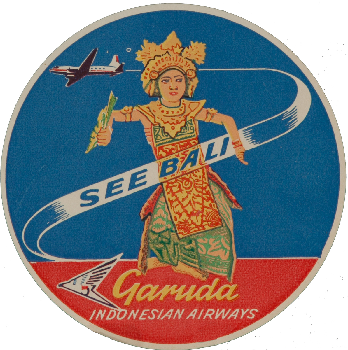 See Bali, Garuda Indonesian Airways Luggage Label