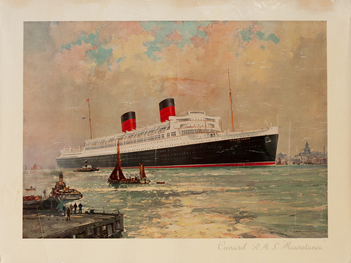 Cunard RMS Mauretania Cruise Ship Poster