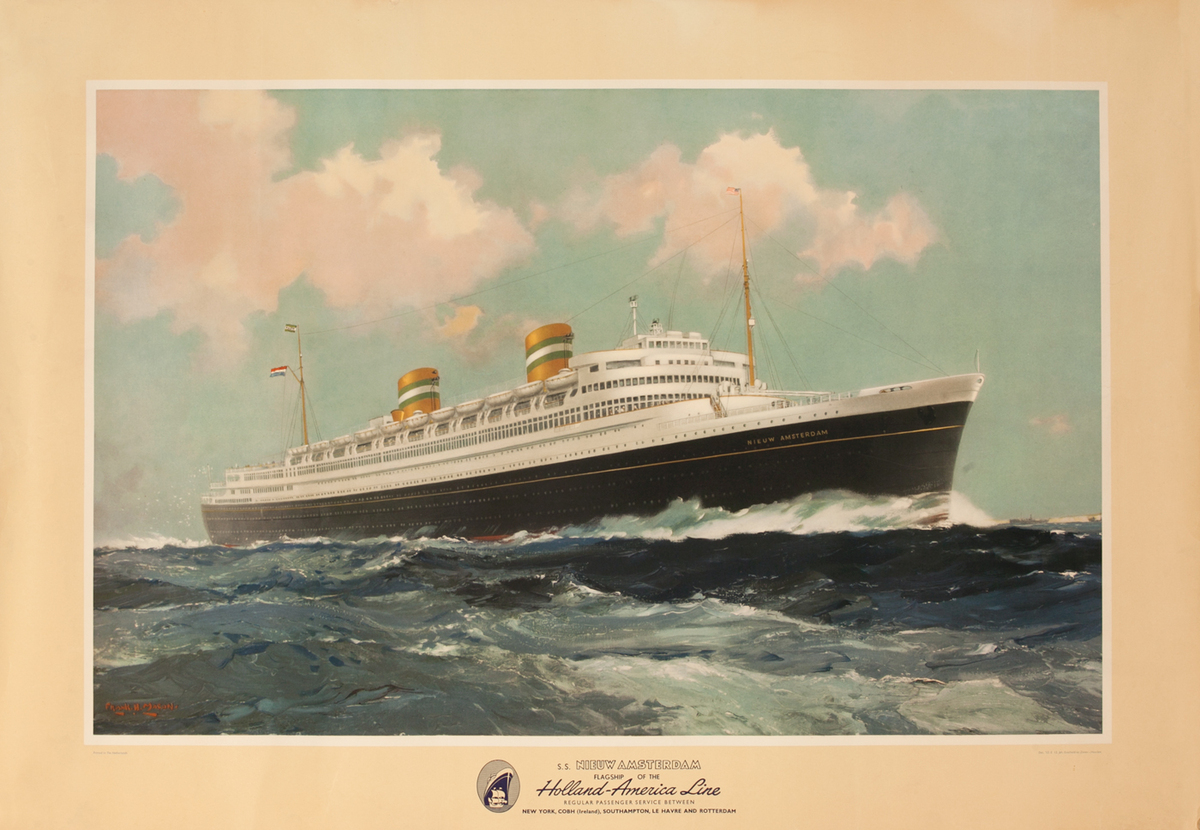 SS Nieuw Amsterdam, Flagship of the Holland-America Line Cruise Poster