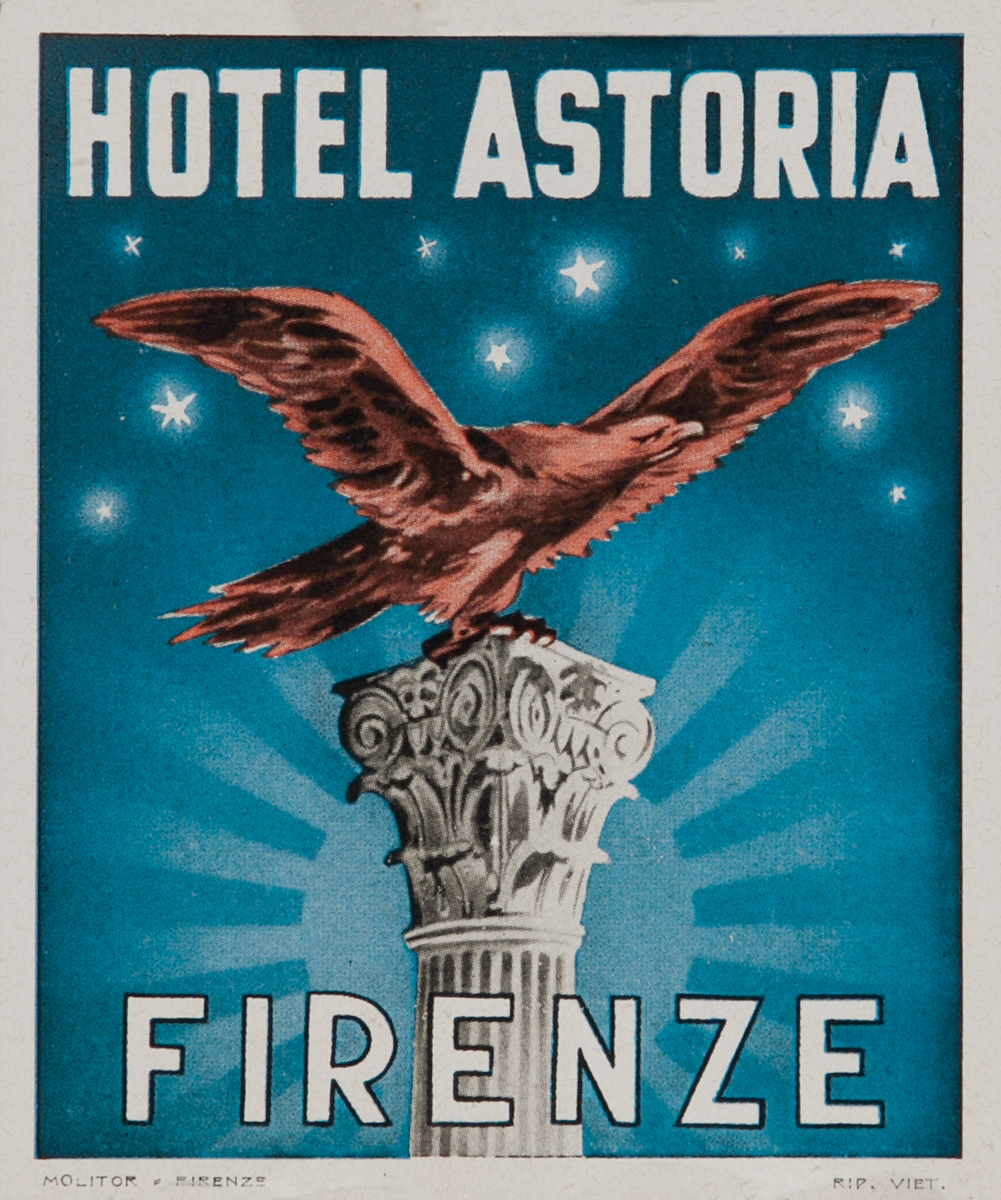 Hotel Astoria Firenze Italy Luggage Label