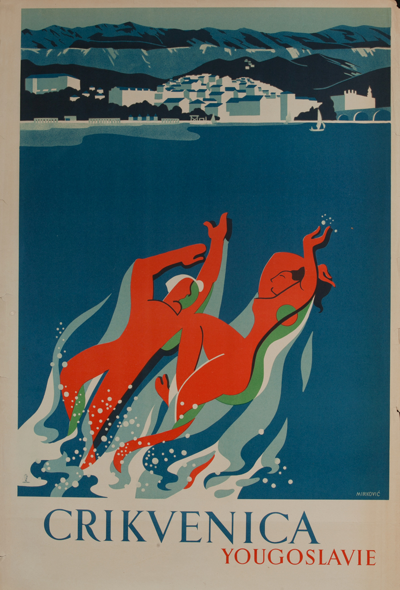 Crikvenica Yougoslavie Travel Poster Yougoslavia