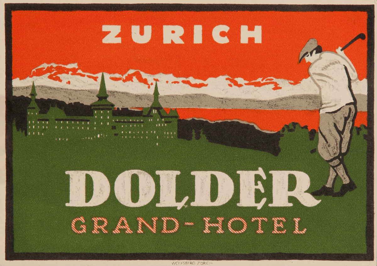 Zurich Dolder Grand Hotel Golf Luggage Label