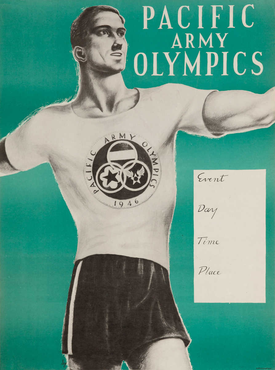 Pacific Army Olympics post WWII American Poster