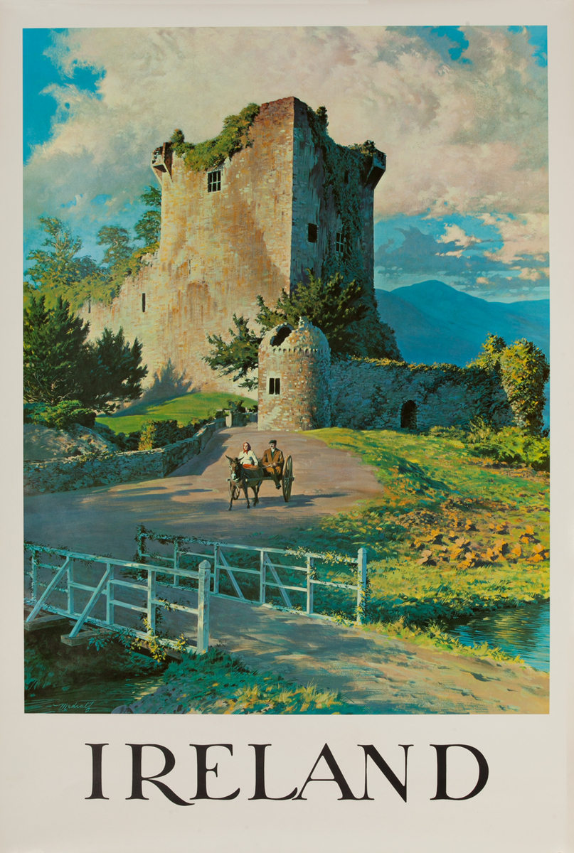 Ireland Travel Poster Castle Ruins