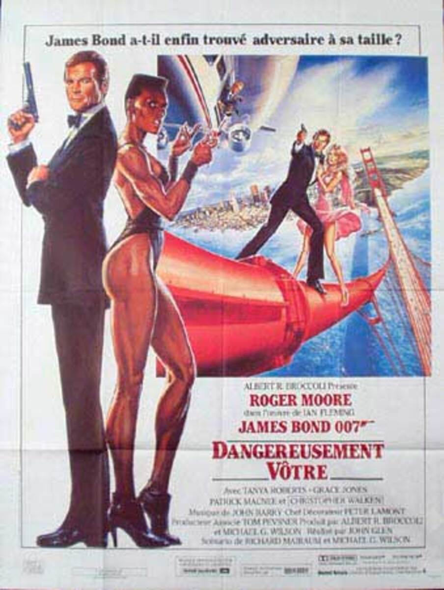 James Bond 007 A View To a Kill Original Vintage Movie Poster French Release