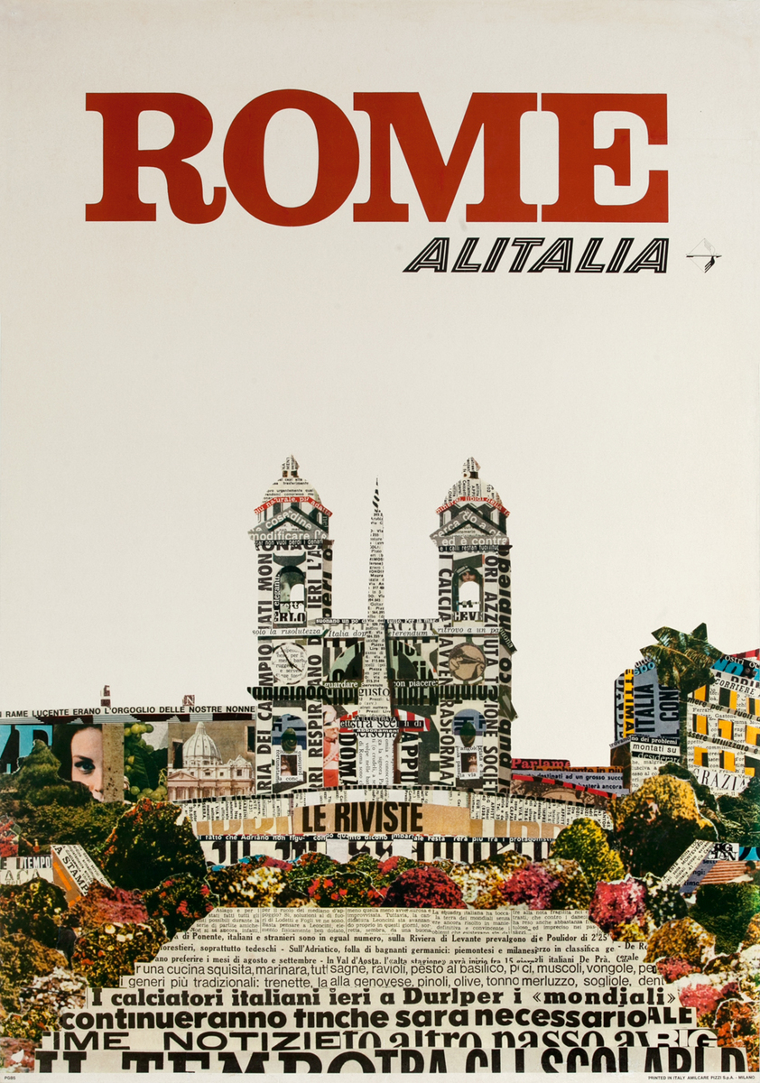 Alitalia Original Travel Poster, Rome