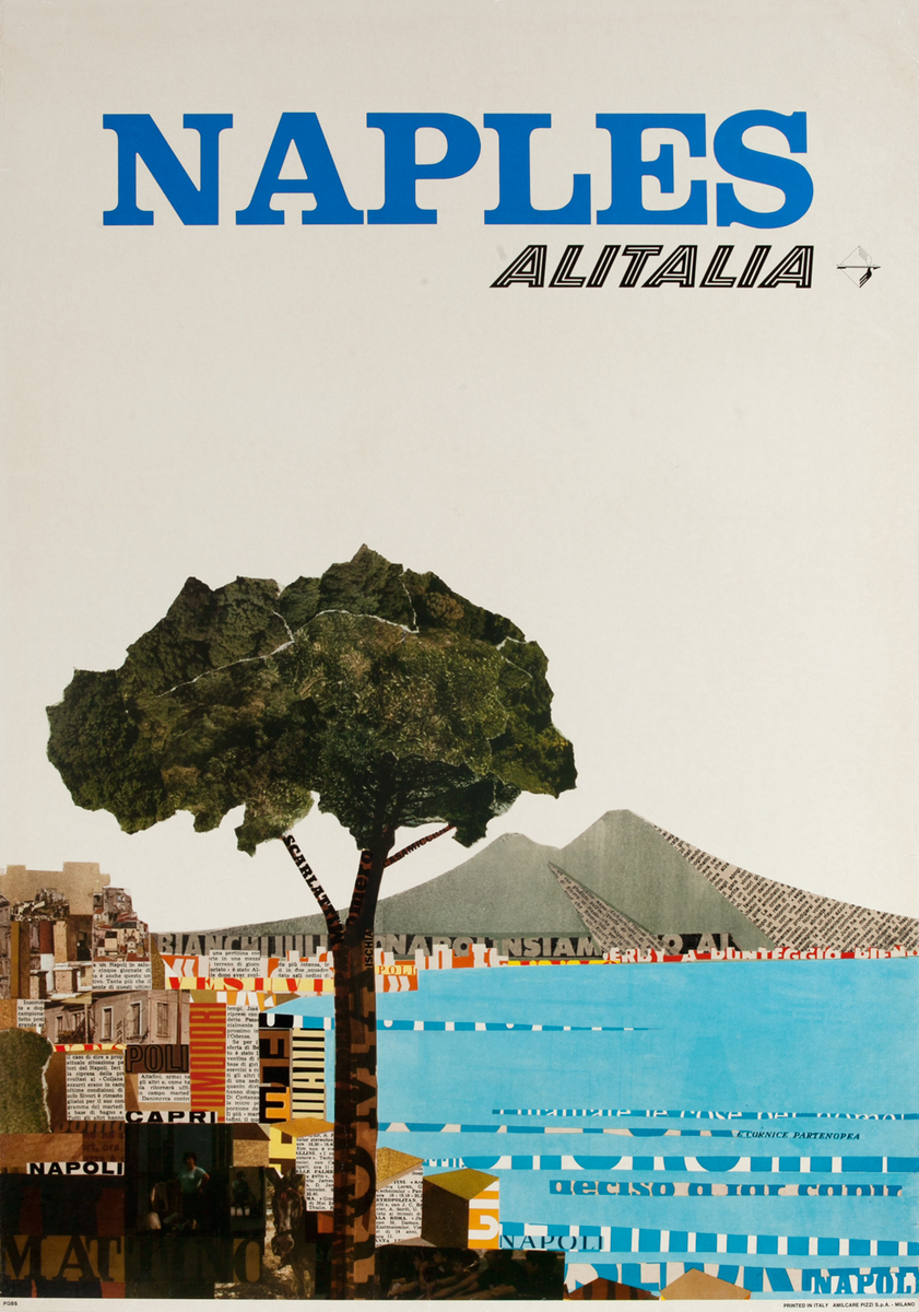 Alitalia Original Travel Poster, Naples