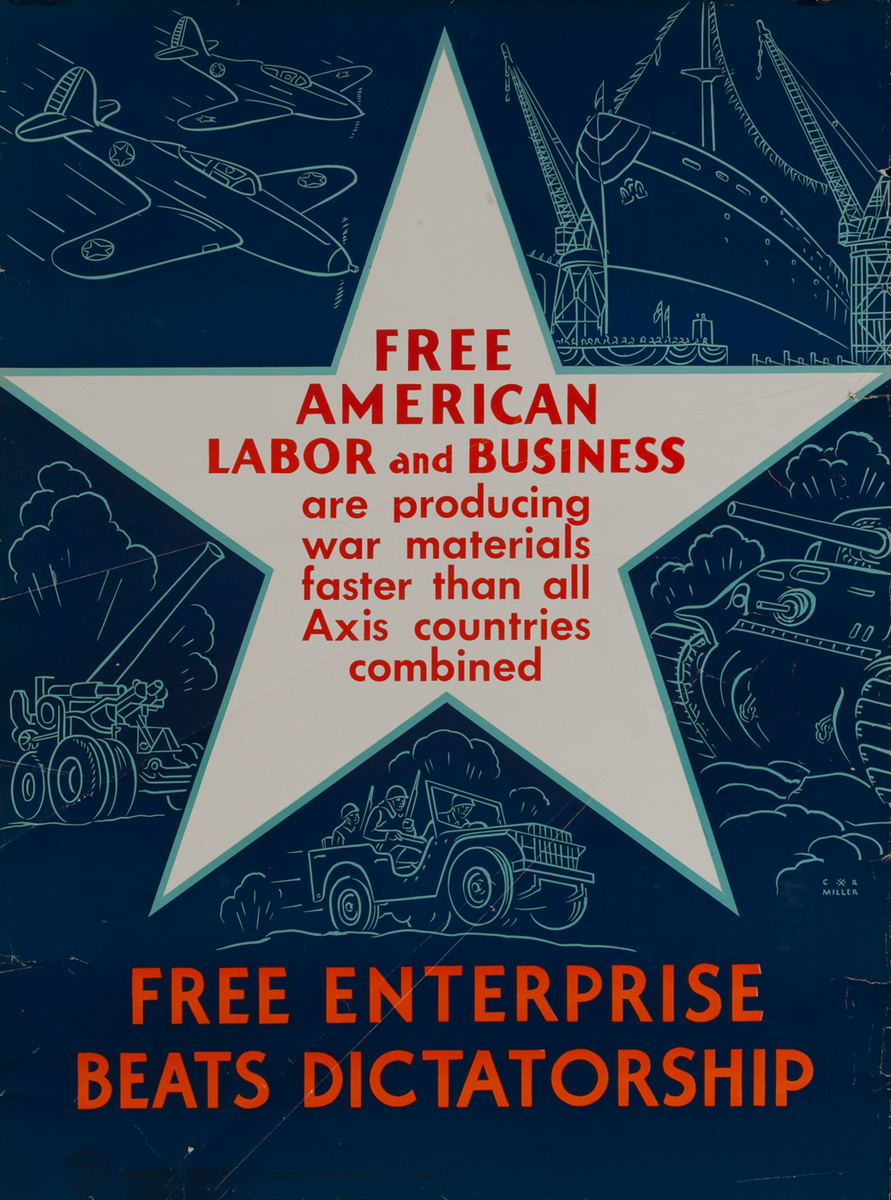 Free Enterprise Beats Dictatrship, Work Motivation Poster