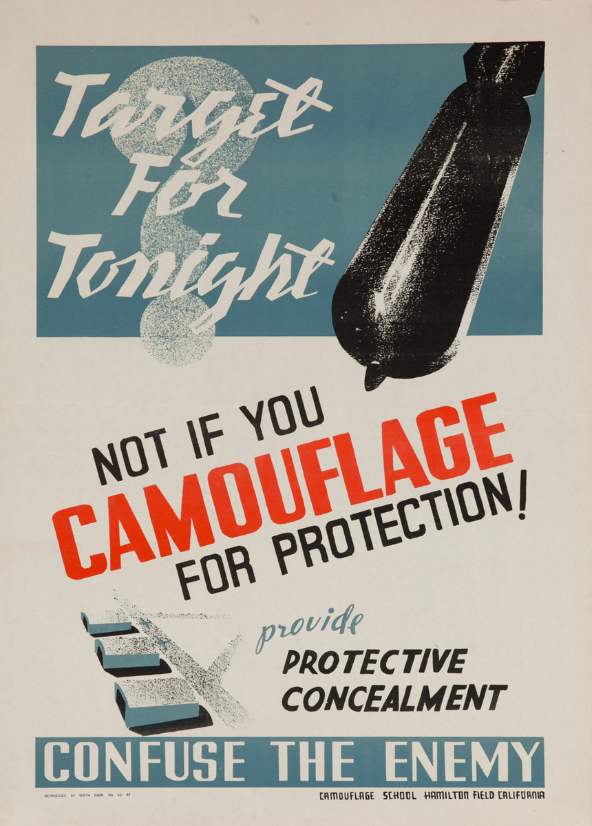 Target for Tonight, Not if you Camouflage for Protection, WWII Training Poster
