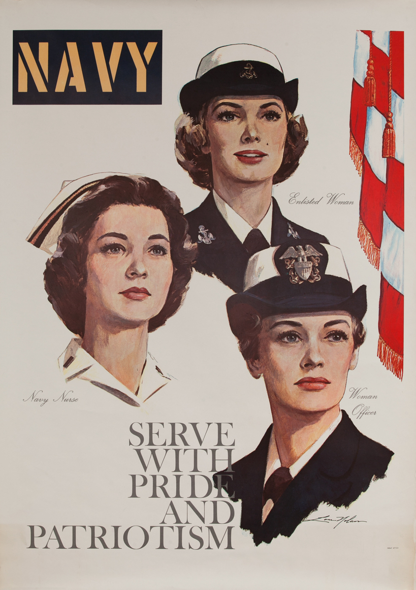 Navy Serve With Pride and Patriotism, Vietnam War Women's Recruitiing Poster