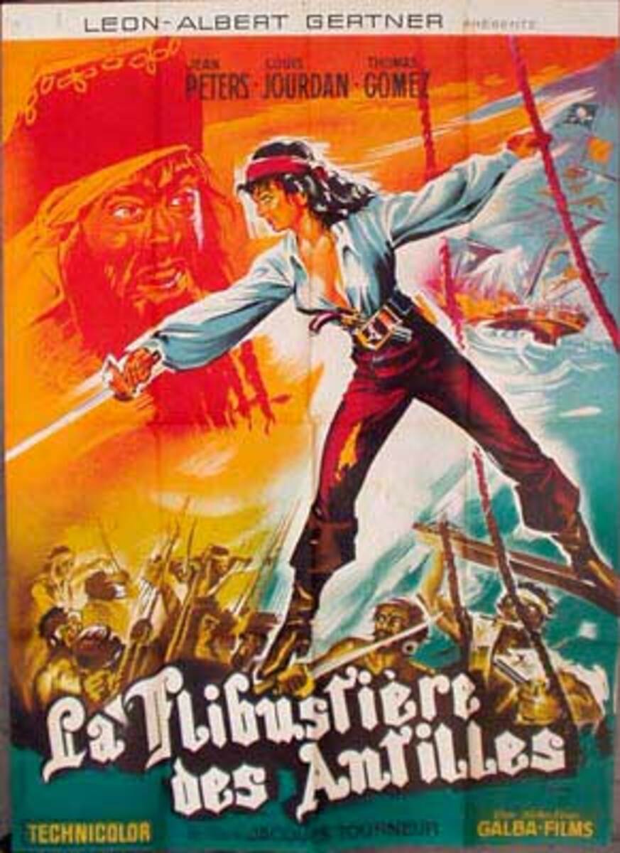 La Flibustiere Des Antilles French Pirate Vintage Original Movie Poster