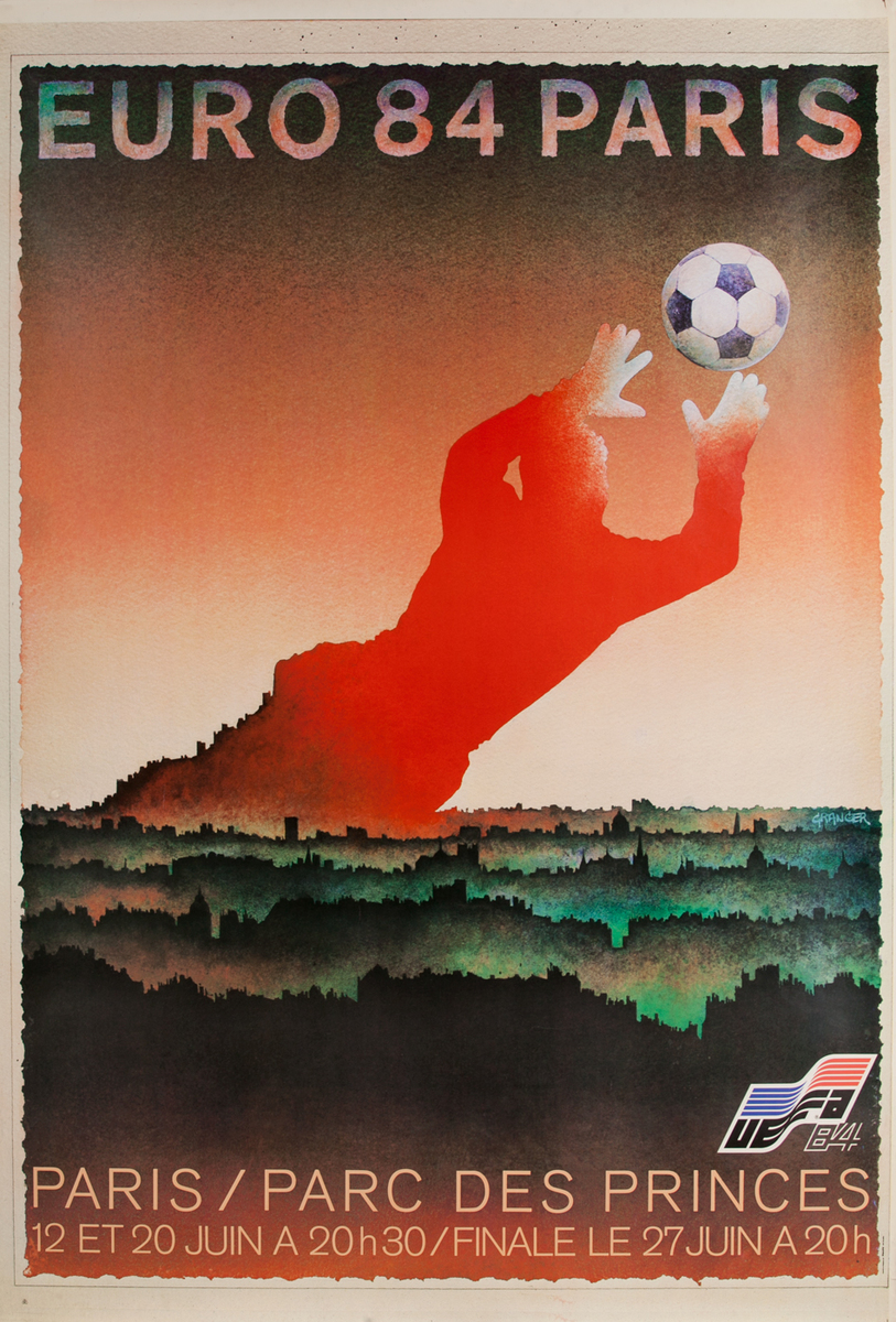 Euro 84 Paris Pacr des Princes, French Football Soccer Poster