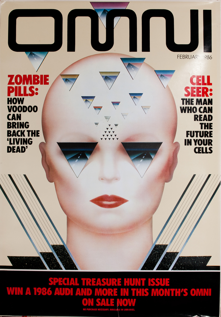 Omni Magazine Bus-shelter Advertising Poster, Zombie Pills