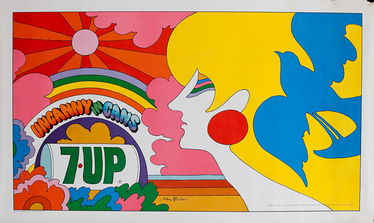Original 7 Up Poster Uncanny In Cans