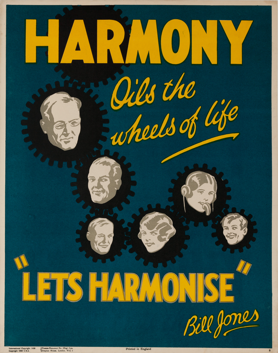 Harmony Oils the Wheels of Life, Parker-Holladay Bill Jones Motivational Poster