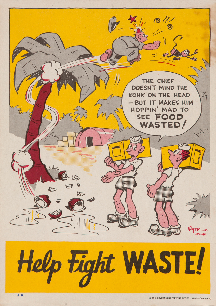 Help Fight Waste<br>WWII Conservation Poster